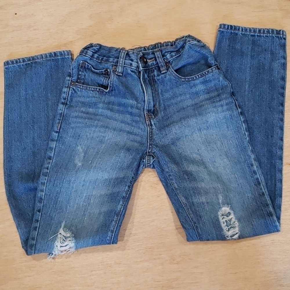 𝅺rustic Blue Distressed Jeans